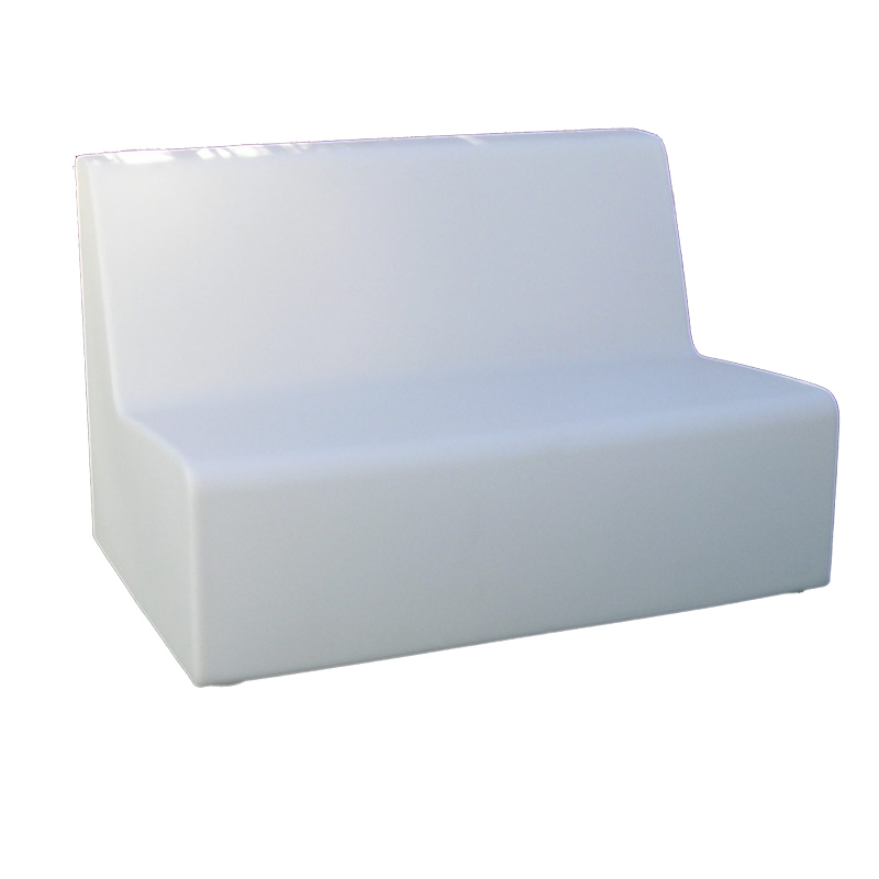 Sofa de 2 plazas 120 cm largo fabricado en polietileno mediante la tecnica de rotomoldeo